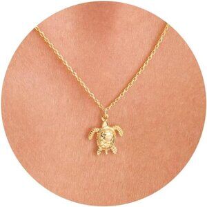 ⚡Golden Necklace Dragon Dragonfly Turtle Snake Pendant Simple Cute Trendy Plated